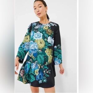 Tuckernuck NEW Black Bouquet Floral
Pierce Mini Drop Waist Dress Small Wedding